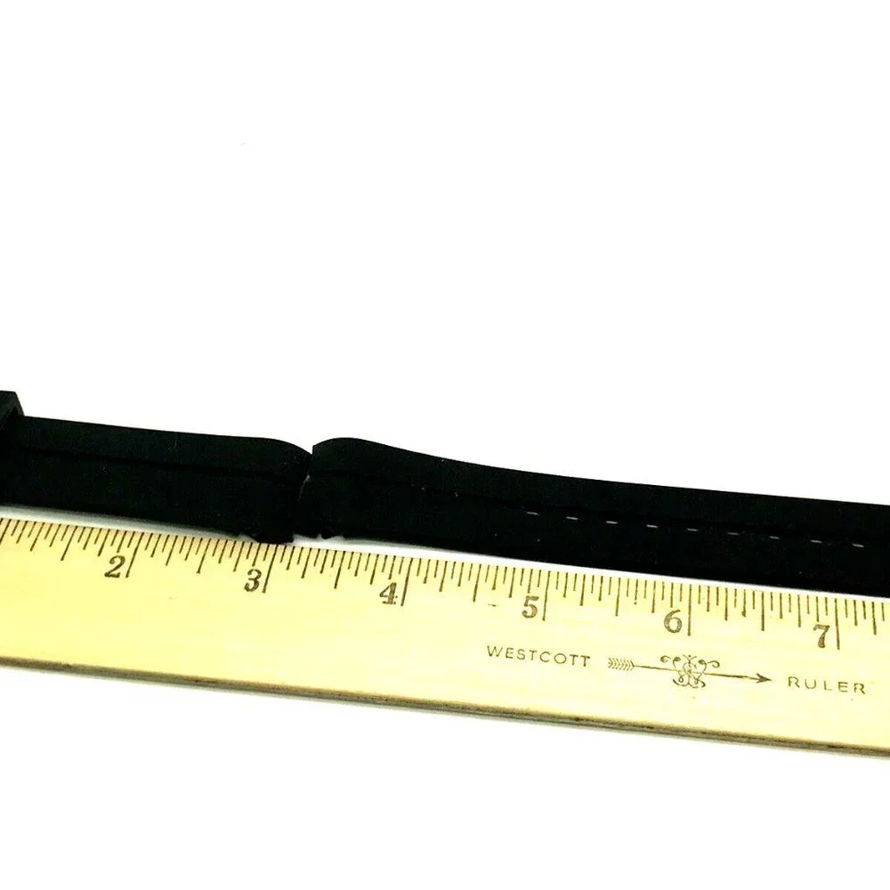Men's Watch Band Replacement Black Rubber Strap 22mm Lug Grooved Black Buckle